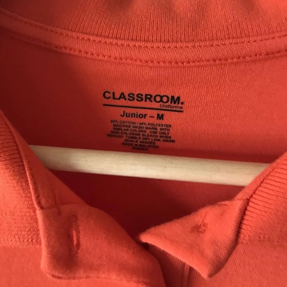 Orange uniform-style polo shirt, Jr. size M - Picture 3 of 3